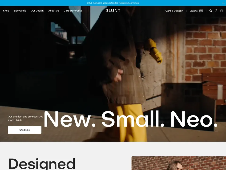 Screenshot of Blunt Umbrellas