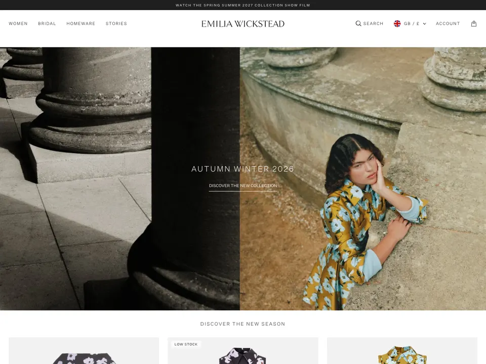 Screenshot of Emilia Wickstead
