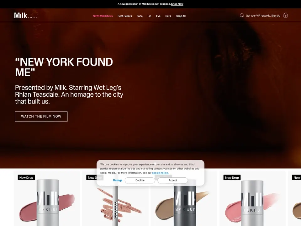Screenshot of Milk Makeup