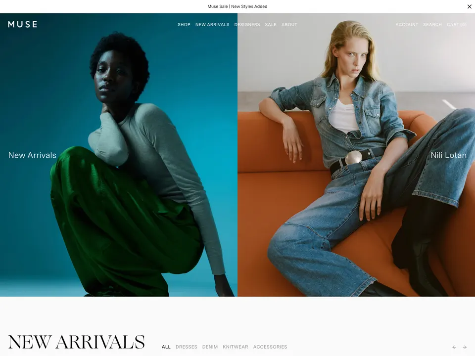 Screenshot of Muse Boutique