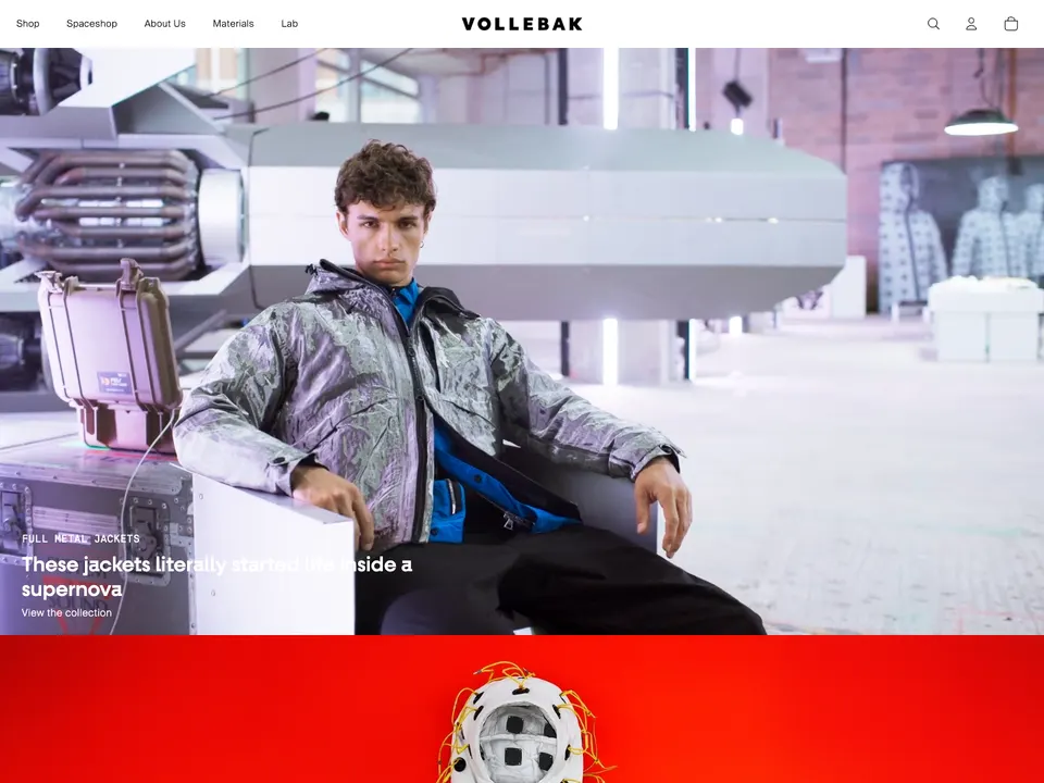 Screenshot of Vollebak