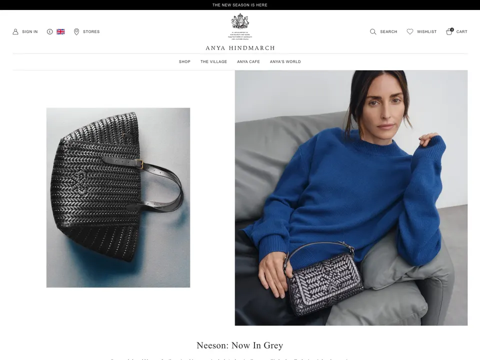 Screenshot of Anya Hindmarch