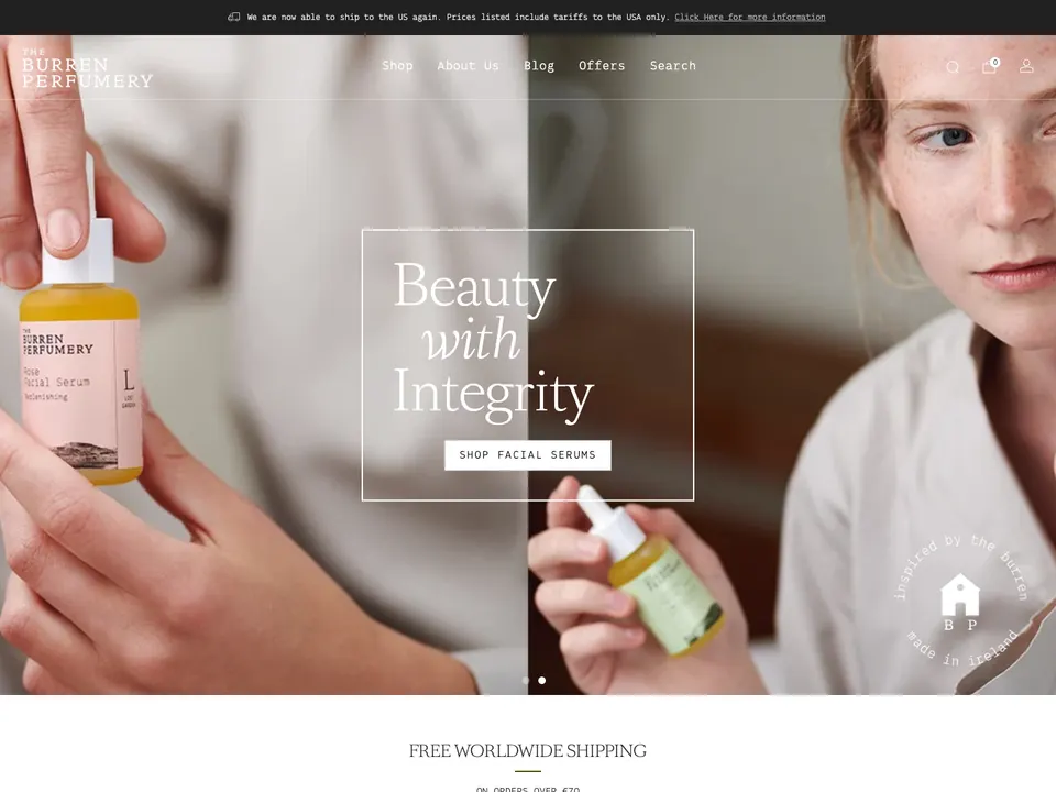 Screenshot of The Burren Perfumery