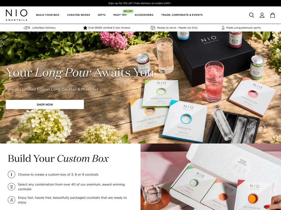 Screenshot of NIO Cocktails