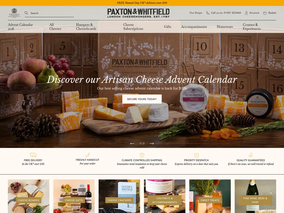 Screenshot of Paxton & Whitfield