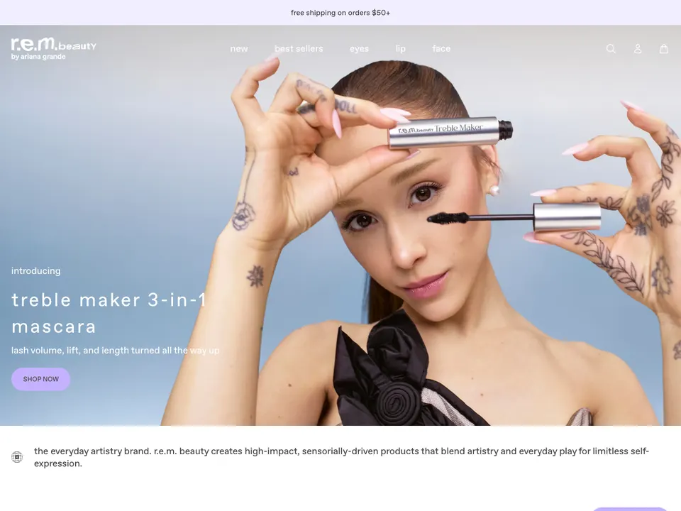 Screenshot of r.e.m. beauty