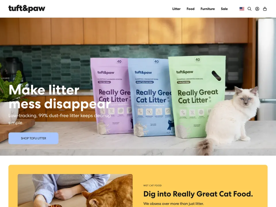 Screenshot of Tuft + Paw