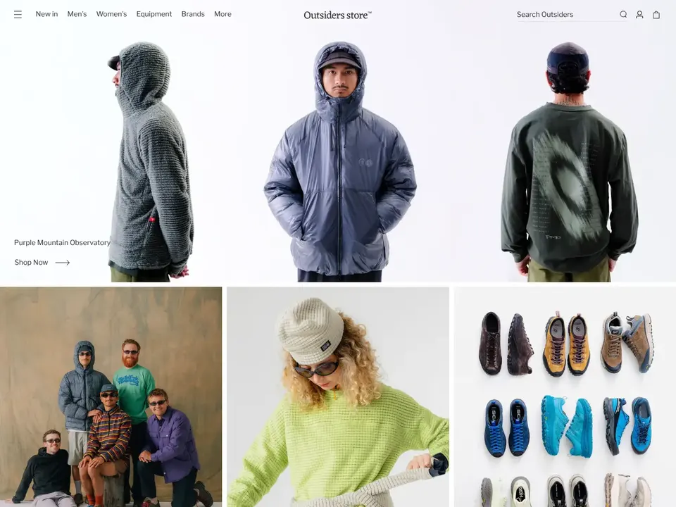 Screenshot of Outsiders Store