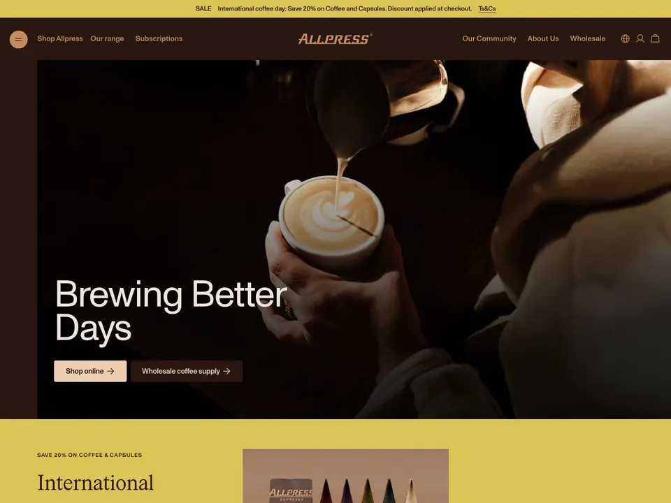 Screenshot of Allpress Espresso