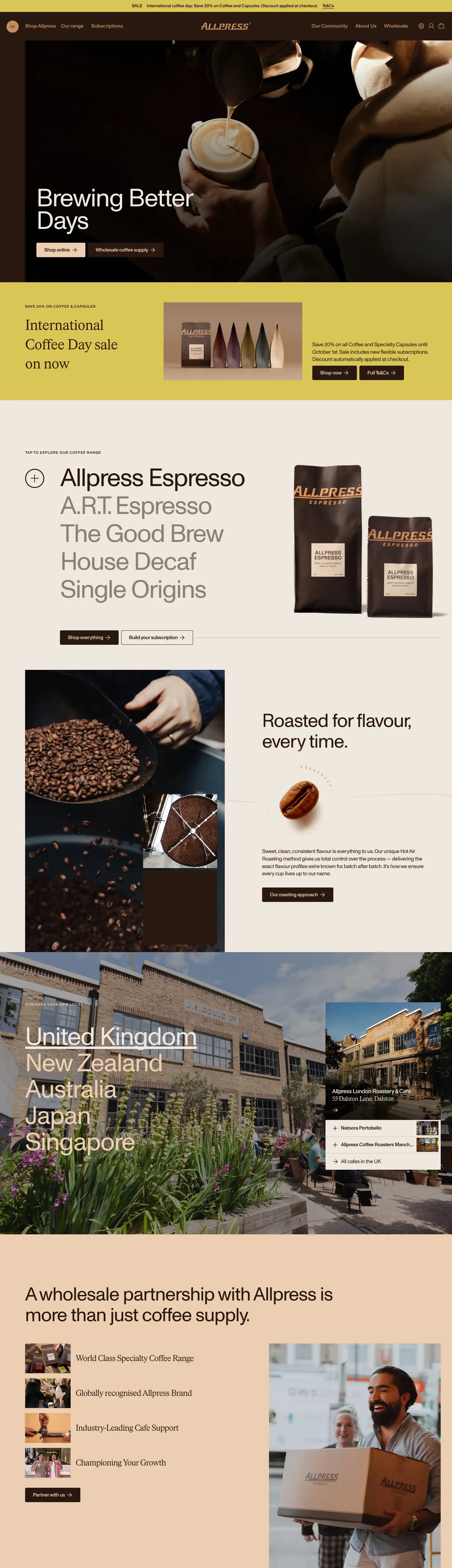 Screenshot of Allpress Espresso