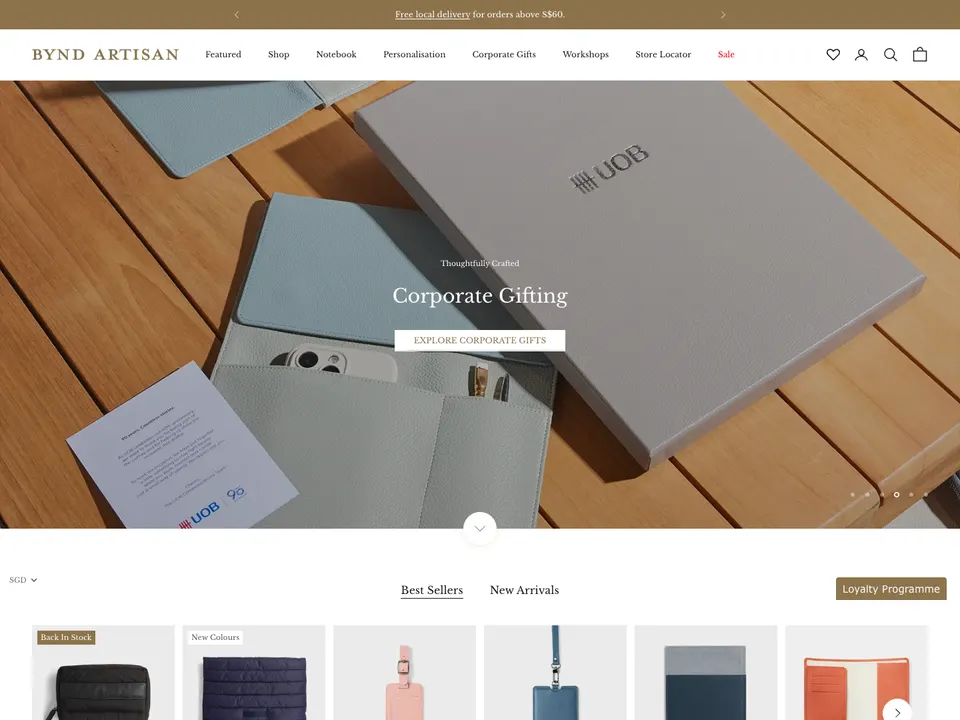 Screenshot of Bynd Artisan