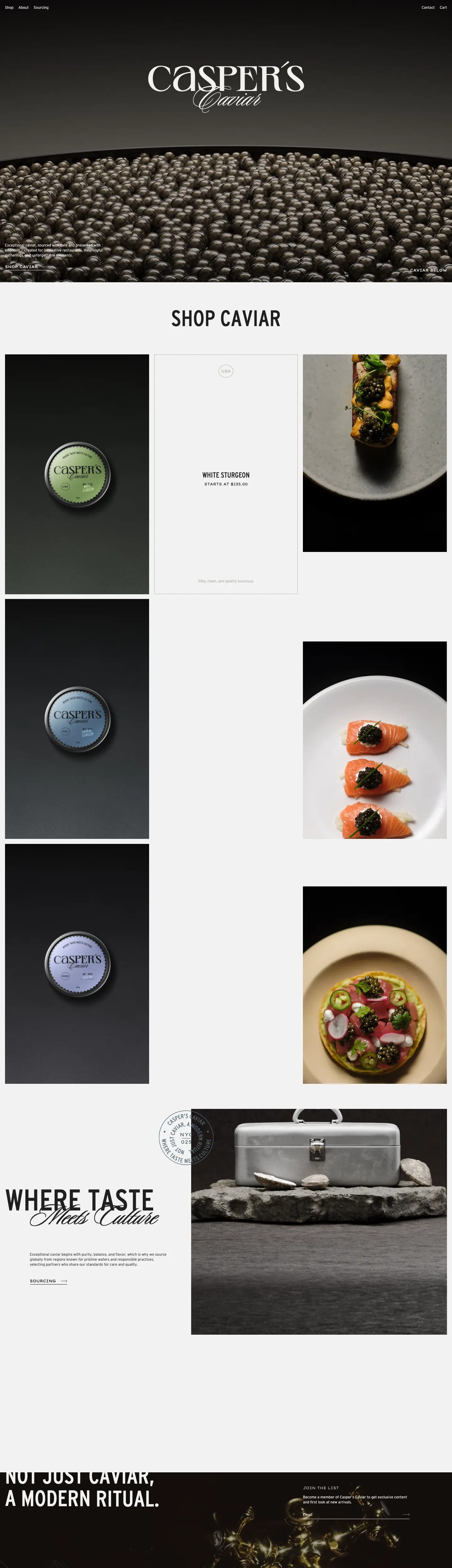 Screenshot of Casper's Caviar