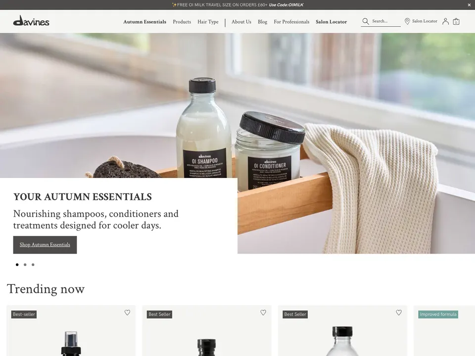 Screenshot of Davines