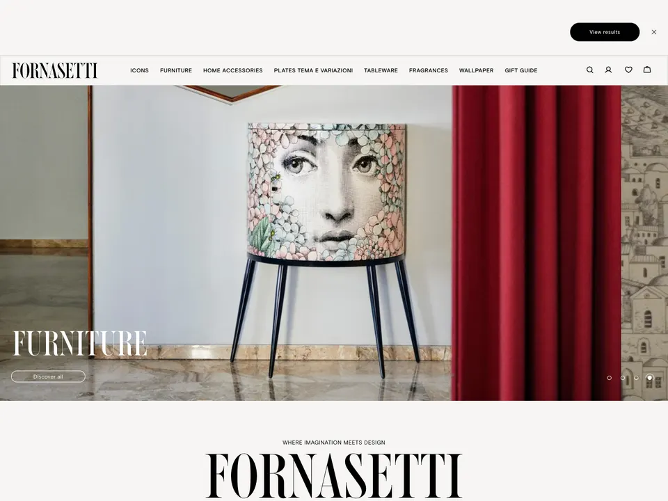 Screenshot of Fornasetti