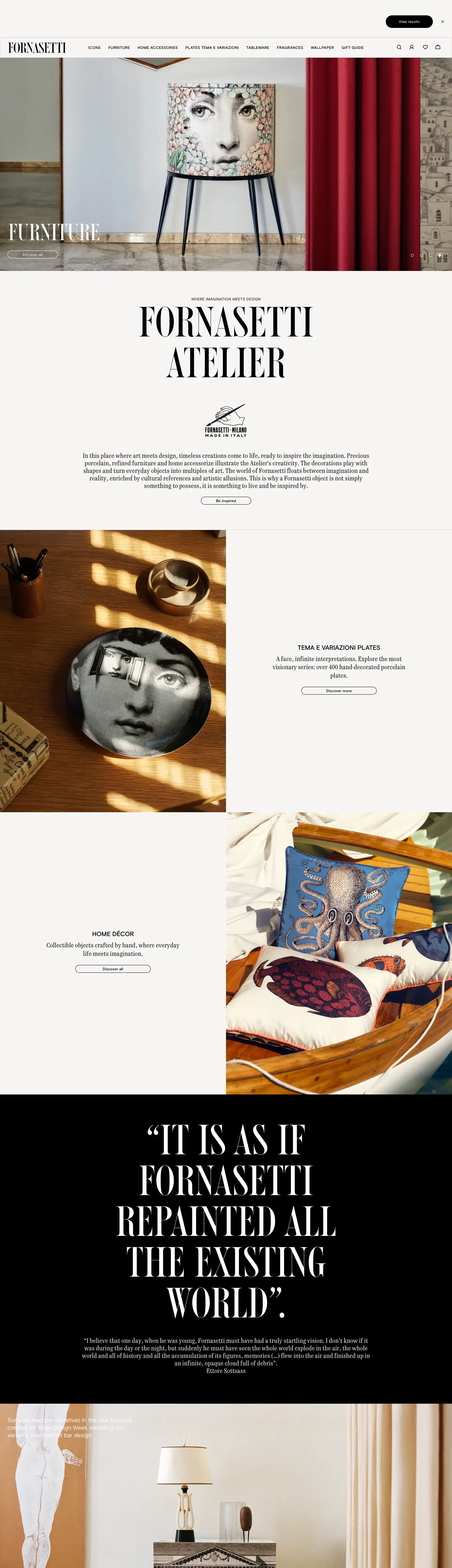 Screenshot of Fornasetti