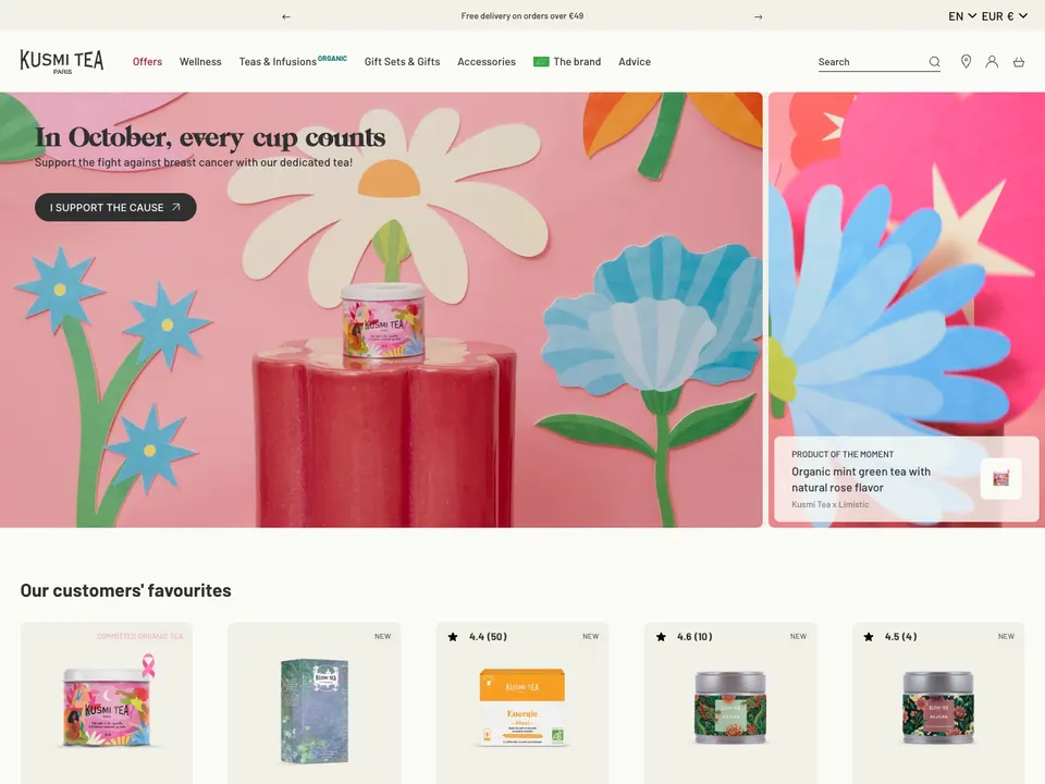 Screenshot of Kusmi Tea