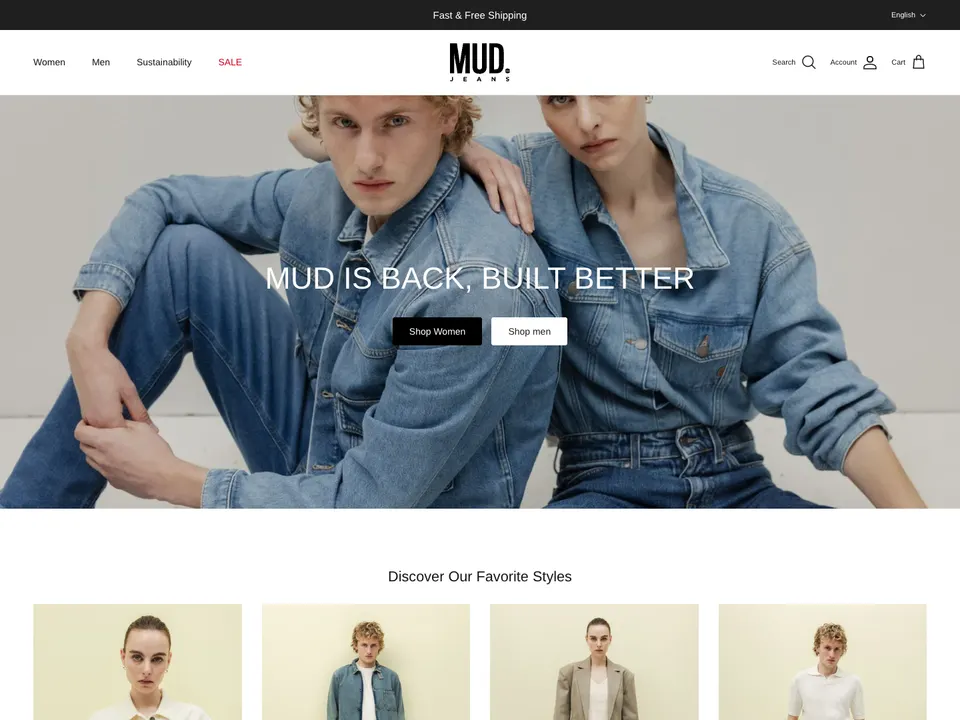 Screenshot of MUD Jeans